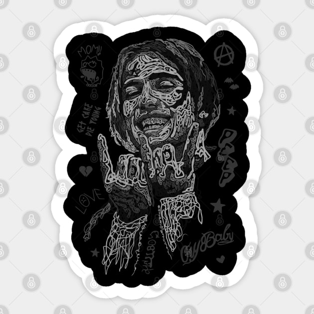 Lil peep scribble art Sticker by BAJAJU